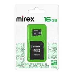 Купить Карта памяти microSD Mirex 16GB + SD adapter (13613-AD10SD16) / Народный дискаунтер ЦЕНАЛОМ