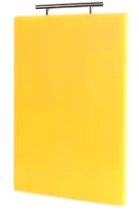 Купить Доска пластиковая разделочная 29*39*1,5 см металл ручка петля желтый Baizheng / Народный дискаунтер ЦЕНАЛОМ