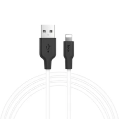 Купить Кабель Hoco X21 Silicone USB 2.0 Am - Lightning, 1 м, 2.4A, бело-черный / Народный дискаунтер ЦЕНАЛОМ